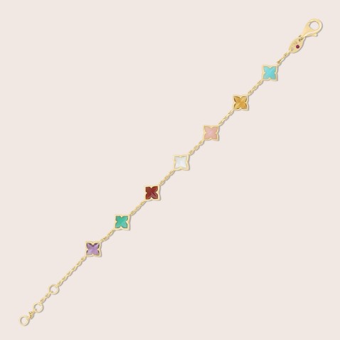 Bracelet in 18k Yellow Gold with Colored Natural Stones | Venetian Princess