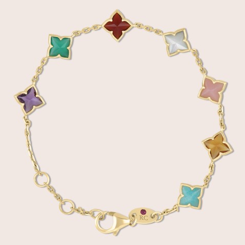 Bracelet in 18k Yellow Gold with Colored Natural Stones | Venetian Princess