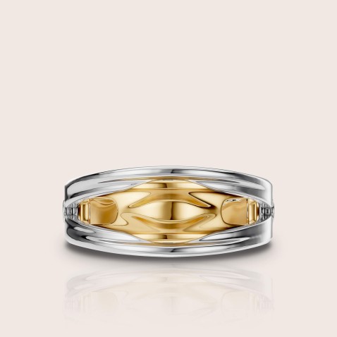 Anel ouro18k bicolor diamantes Secreto Mini | Eternal