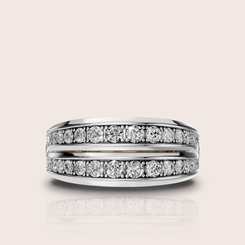 Ring 18k two-tone gold diamonds Secreto Mini | Eternal