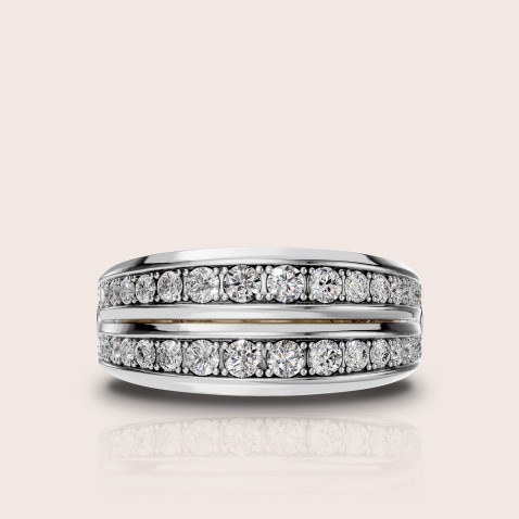Anel ouro18k bicolor diamantes Secreto Mini | Eternal