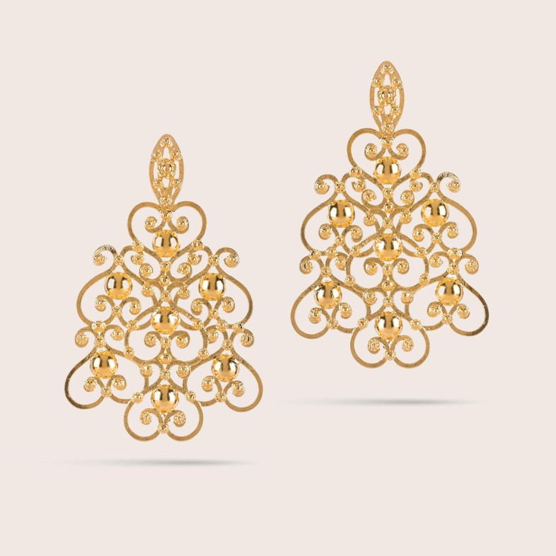 Sterling Silver Gold Plated Earrings | Bolero
