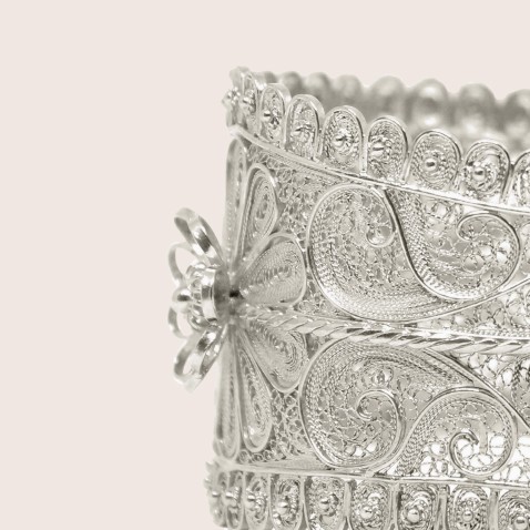 Sterling Silver Filigree Flowers Bangle | Filigrana