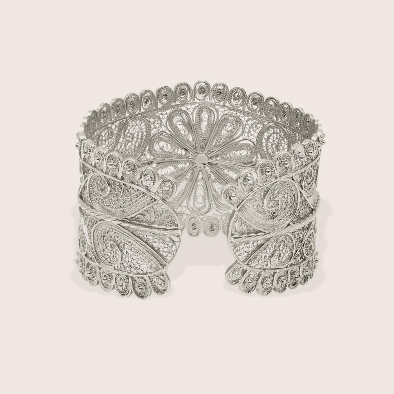 Sterling Silver Filigree Flowers Bangle | Filigrana