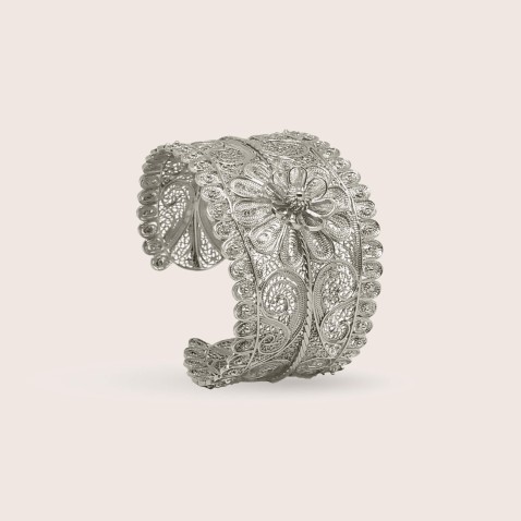 Sterling Silver Filigree Flowers Bangle | Filigrana