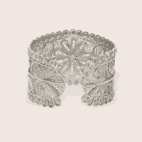 Sterling Silver Filigree Flowers Bangle | Filigrana
