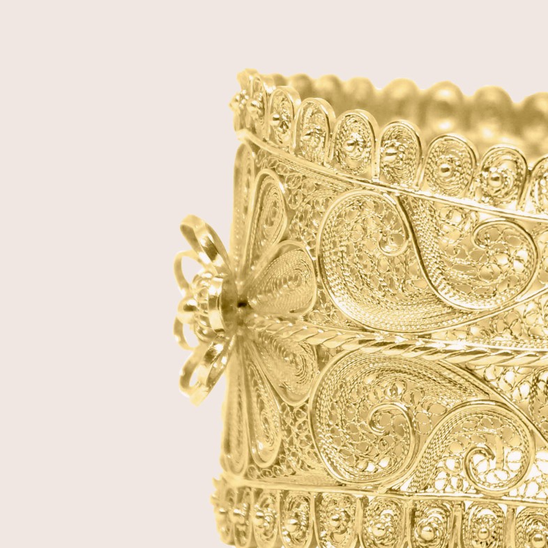 Sterling Silver Filigree Flowers bangle | Filigrana