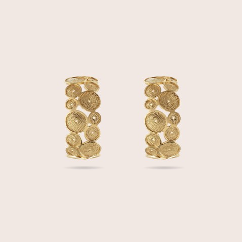 Gold-plated sterling silver Hoop Earrings | Espiral