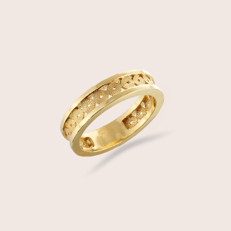 Anel Prata Dourada 925 | Espiral
