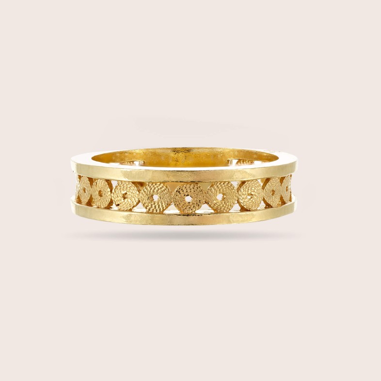 Anel Prata Dourada 925 | Espiral