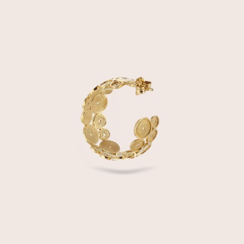 Gold-plated sterling silver Hoop Earrings | Espiral