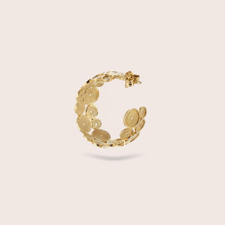 Argolas Prata Dourada 925 | Espiral