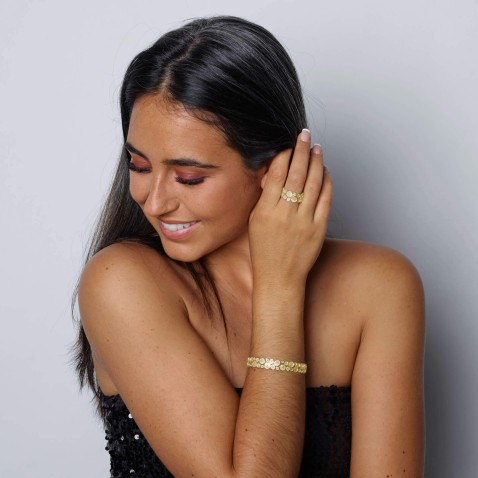Gold-plated Sterling silver Bangle | Espiral