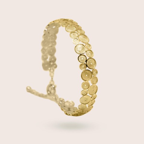 Gold-plated Sterling silver Bangle | Espiral
