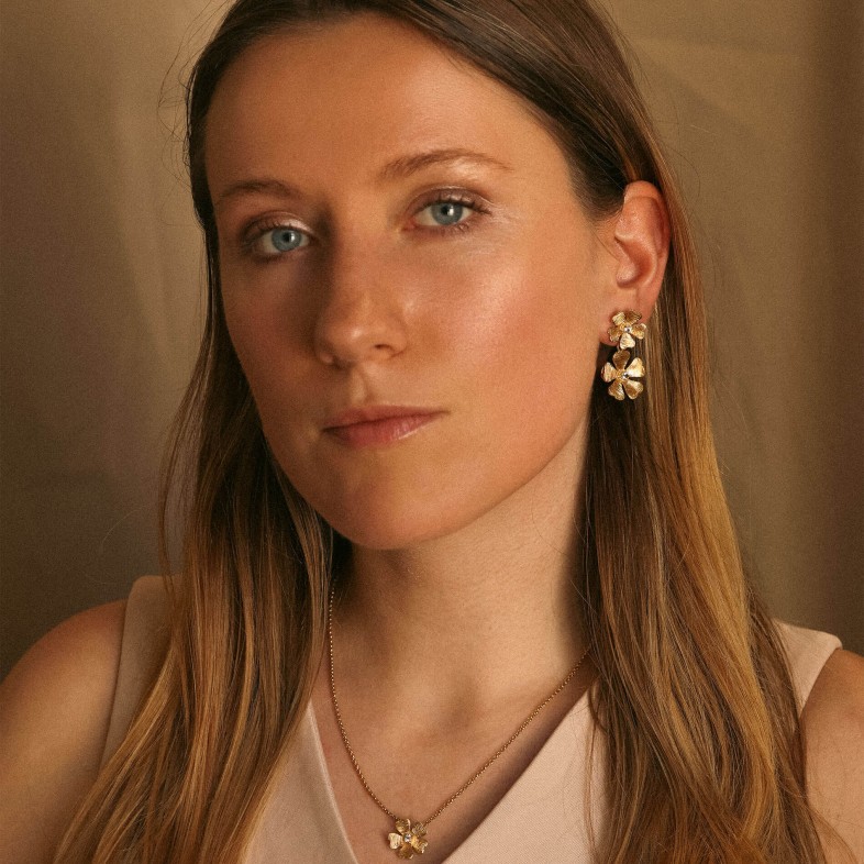 2-in-1 earrings in 925 gold-plated silver | Sophie