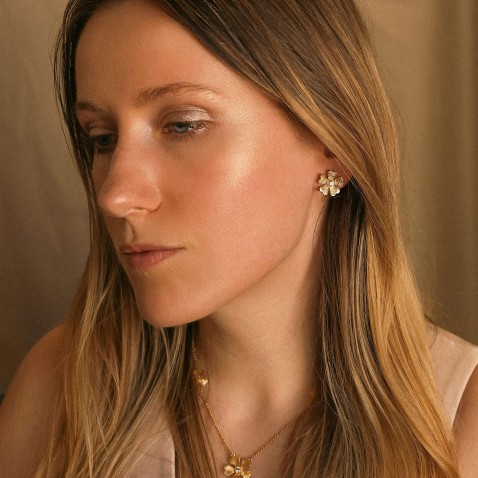 2-in-1 earrings in 925 gold-plated silver | Sophie