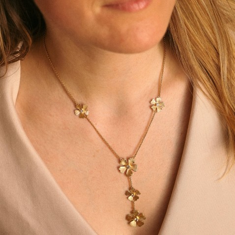 925 Gold Plated Silver Flower Necklace | Sophie