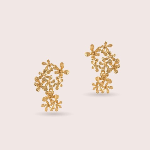 925 Sterling Silver Gold-Plated Flower Earrings | Louise