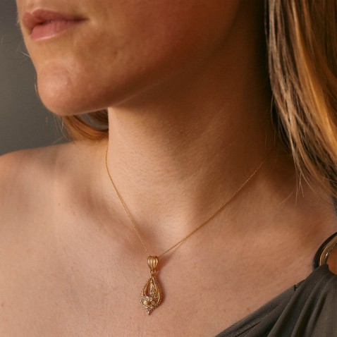 19.2K Gold Filigree Pendant | Princess