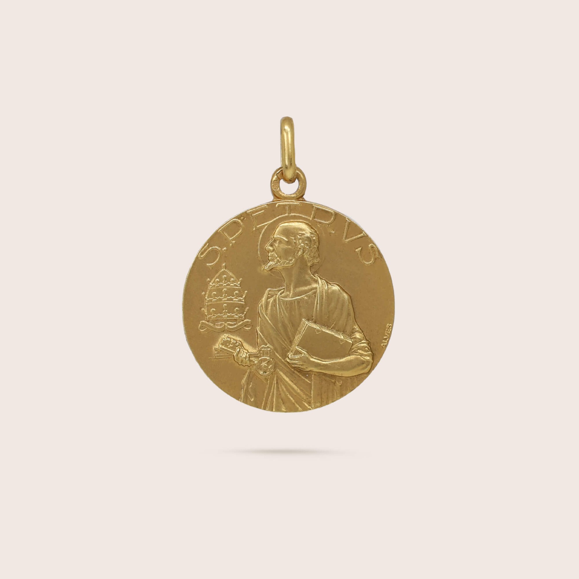 19,2k gold pendent - St Peter