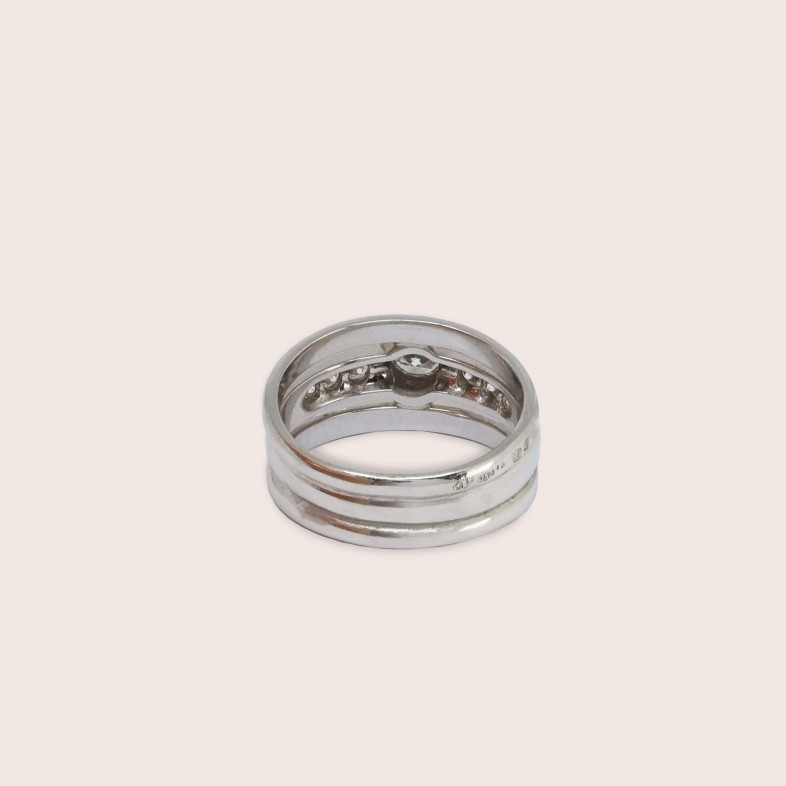 Anel Ouro Branco 19.2K com Diamantes | Special Momentos