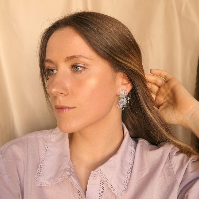 925 Sterling Silver and Freshwater Pearl Earrings | Crochet
