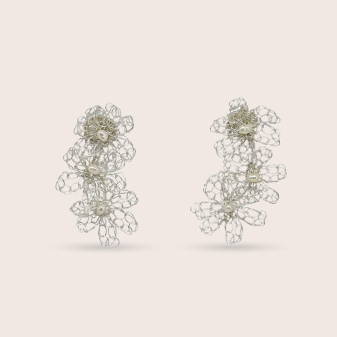 925 Sterling Silver and Freshwater Pearl Earrings | Crochet