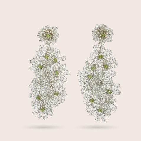 925 Sterling Silver and Prehnite Earrings | Crochet