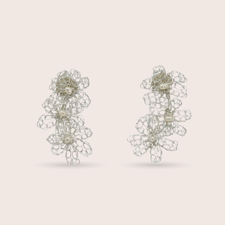 925 Sterling Silver and Freshwater Pearl Earrings | Crochet