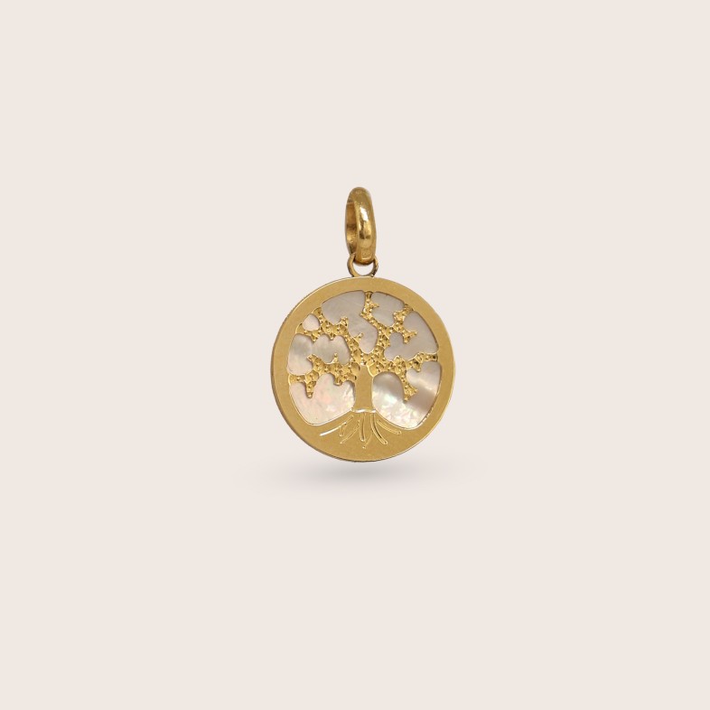 Pendente �rvore da Vida Madrep�rola Ouro 19.2K | Lembran�a