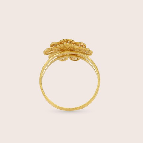 Anel Flor Filigrana Ouro 19,2K | Filigrana 100% Manual