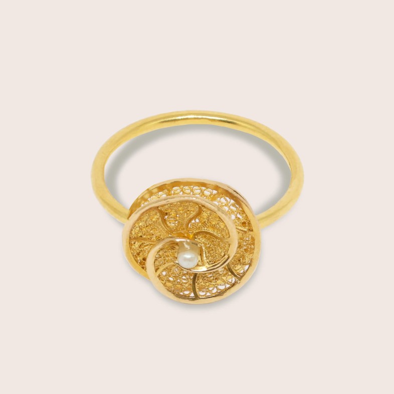 19.2K Gold Filigree Ring | Certified 100% Handcrafted Filigree